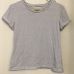 Petite Gamine blue and white shirt